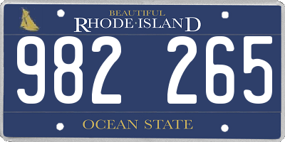 RI license plate 982265