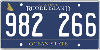 RI license plate 982266