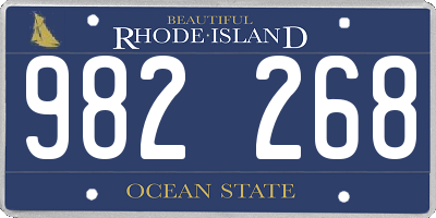 RI license plate 982268