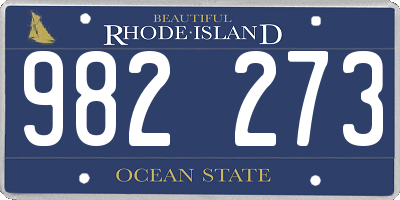 RI license plate 982273