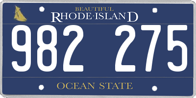 RI license plate 982275