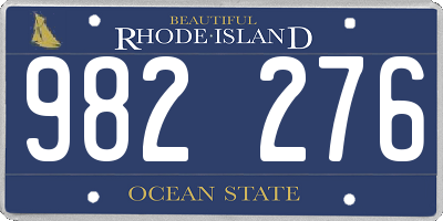 RI license plate 982276