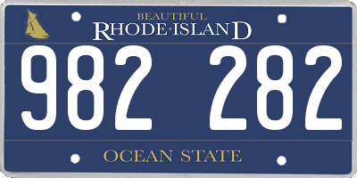 RI license plate 982282