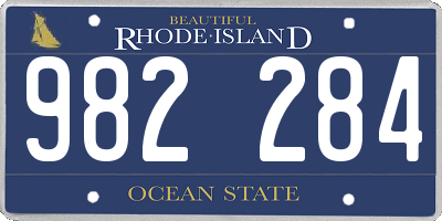 RI license plate 982284