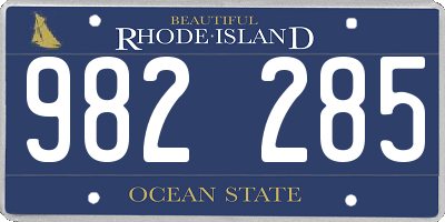 RI license plate 982285