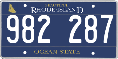 RI license plate 982287