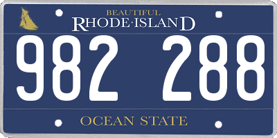 RI license plate 982288