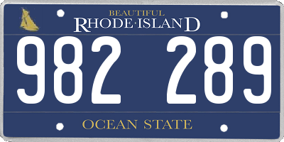 RI license plate 982289