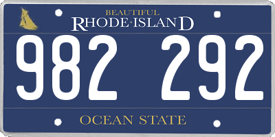 RI license plate 982292