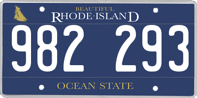 RI license plate 982293