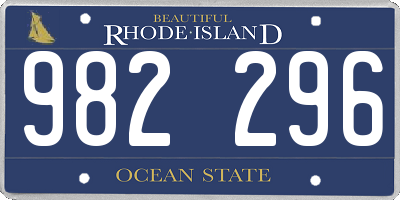 RI license plate 982296