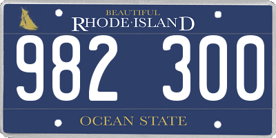 RI license plate 982300