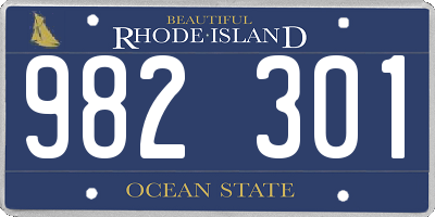 RI license plate 982301