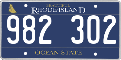 RI license plate 982302