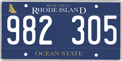 RI license plate 982305