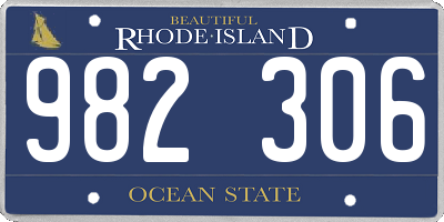 RI license plate 982306