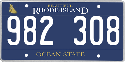 RI license plate 982308