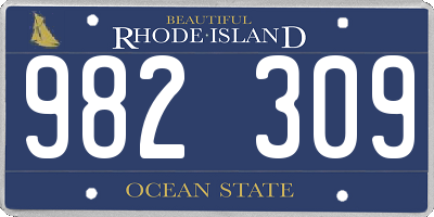 RI license plate 982309