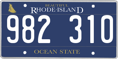 RI license plate 982310