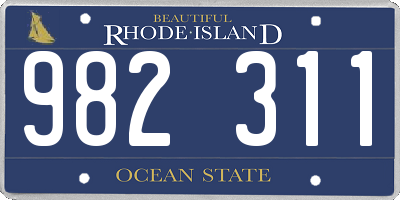 RI license plate 982311