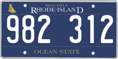 RI license plate 982312