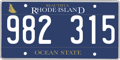 RI license plate 982315