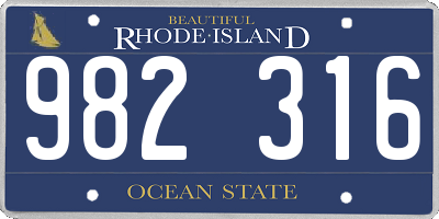 RI license plate 982316