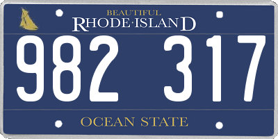 RI license plate 982317