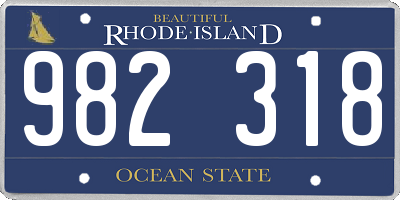 RI license plate 982318