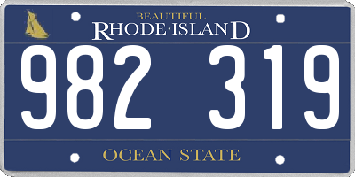 RI license plate 982319