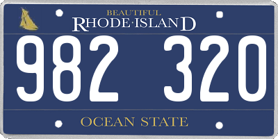 RI license plate 982320