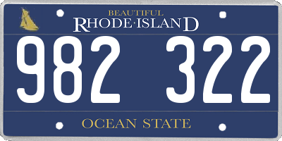 RI license plate 982322