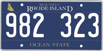 RI license plate 982323