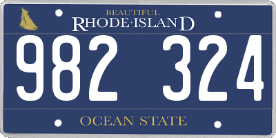 RI license plate 982324