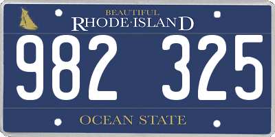 RI license plate 982325