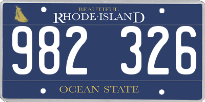 RI license plate 982326