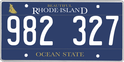 RI license plate 982327