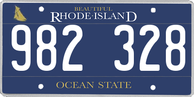 RI license plate 982328