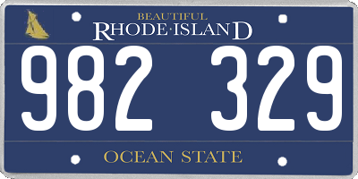 RI license plate 982329