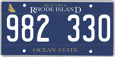 RI license plate 982330