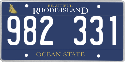 RI license plate 982331