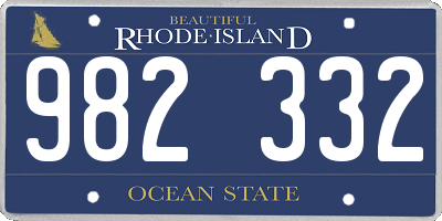 RI license plate 982332