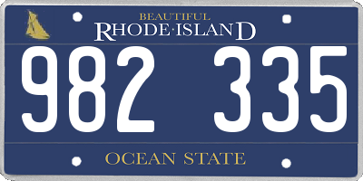 RI license plate 982335