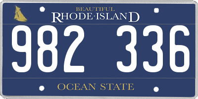 RI license plate 982336