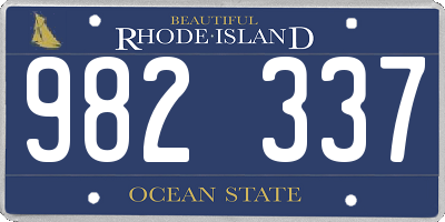 RI license plate 982337