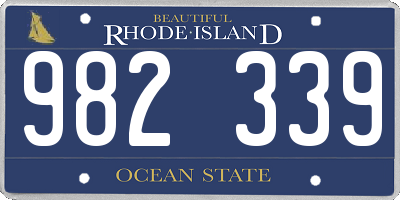 RI license plate 982339