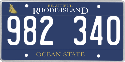 RI license plate 982340