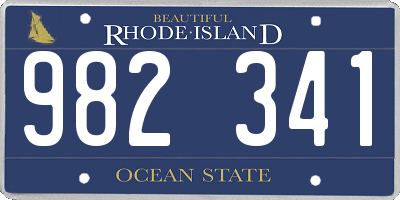 RI license plate 982341
