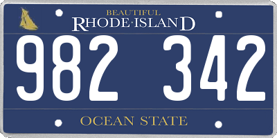 RI license plate 982342