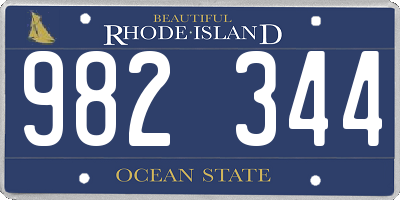 RI license plate 982344